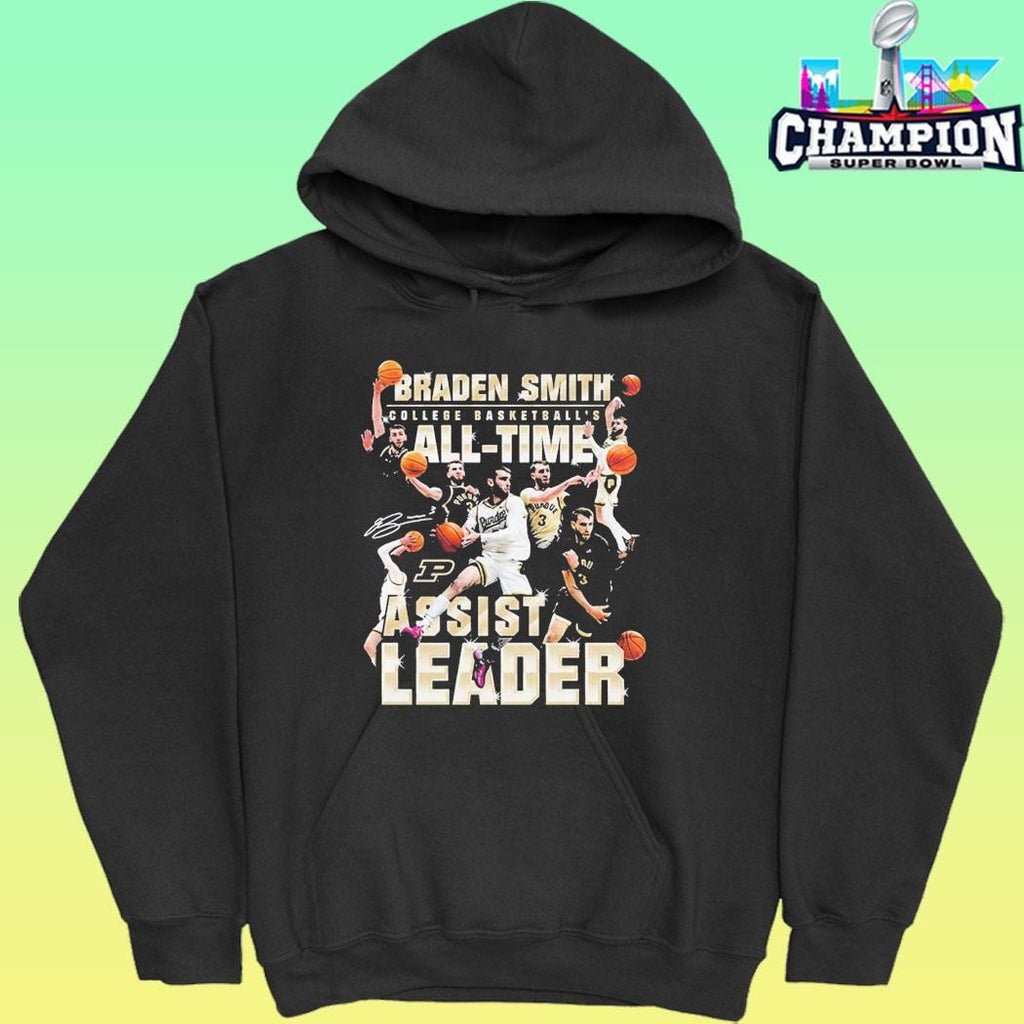Braden Smith Purdue Boilermakers Men’s College Basketball 2026 All Time Assist Leader Shirt