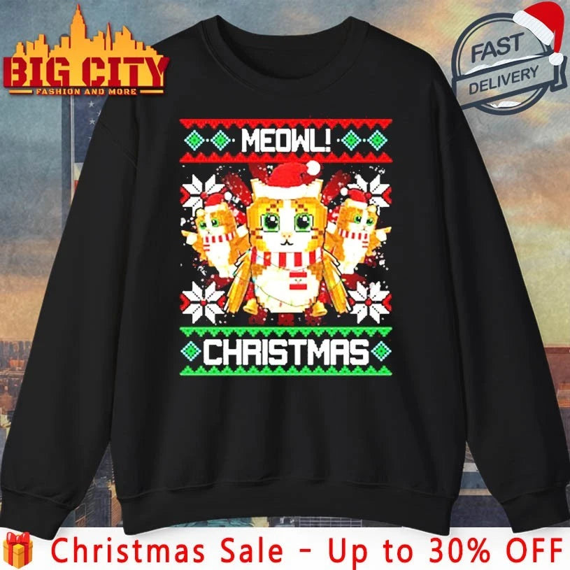 Brainrot Meowl christmas ugly shirt