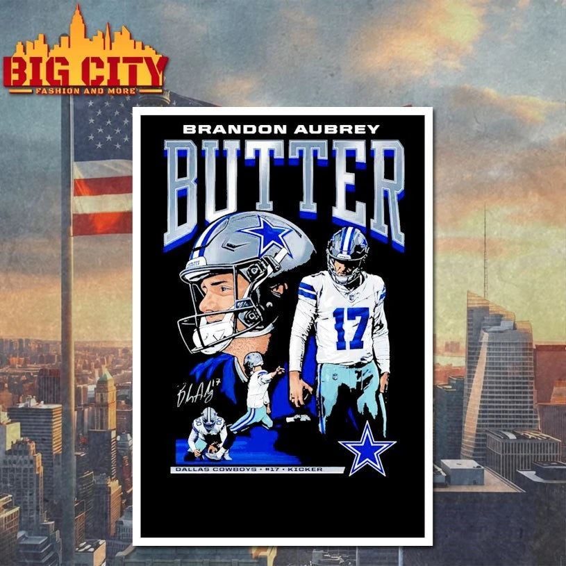 Brandon Aubrey Butter Dallas Cowboys graphic signature shirt