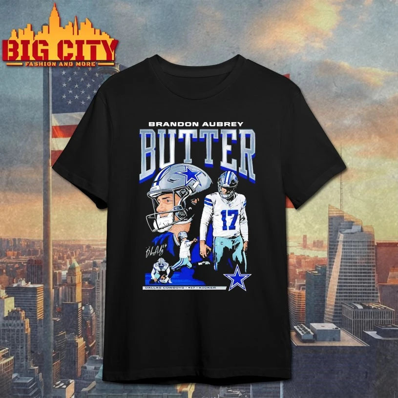 Brandon Aubrey Butter Dallas Cowboys graphic signature shirt