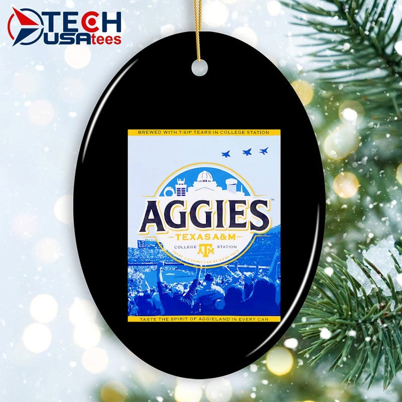 Brewed with T-sip tears in College Station Texas A and M Aggies shirt