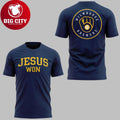 Brewers Jesus Won 2025 New Two Sided Shirt