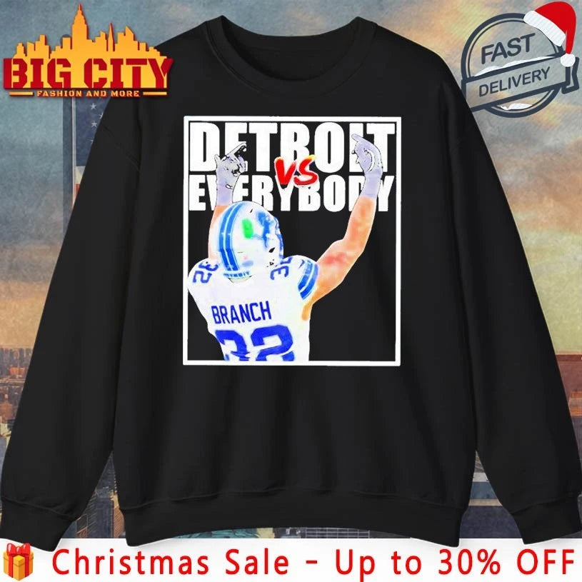 Brian Branch Vs Everybody Detroit Lions Middle Finger signature shirt
