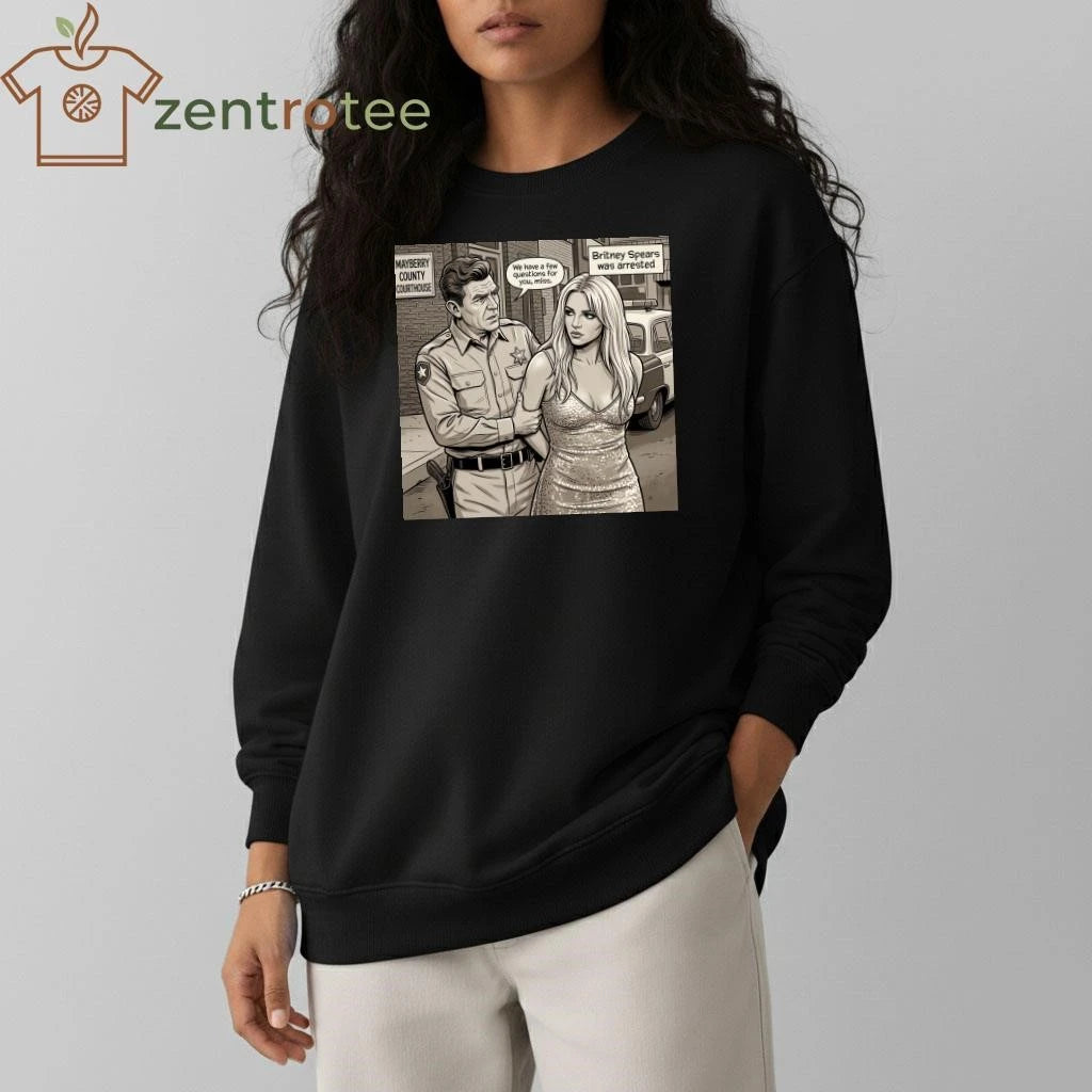 Britney Spears was arrested cartoon tee