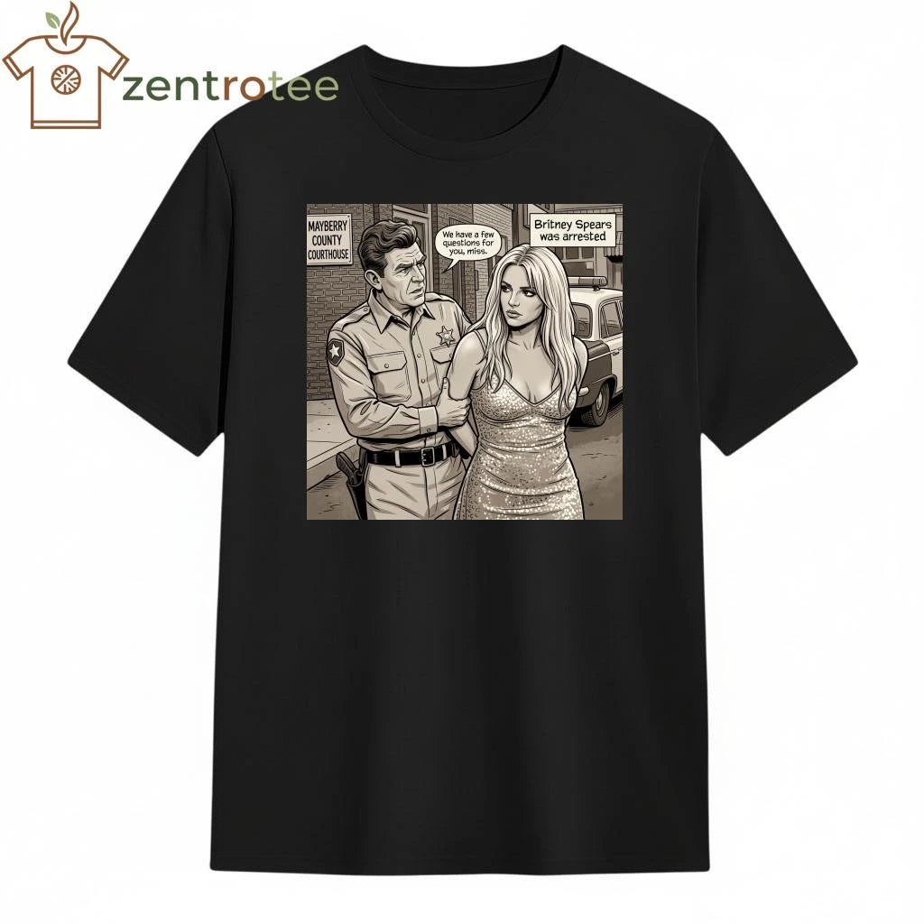 Britney Spears was arrested cartoon tee