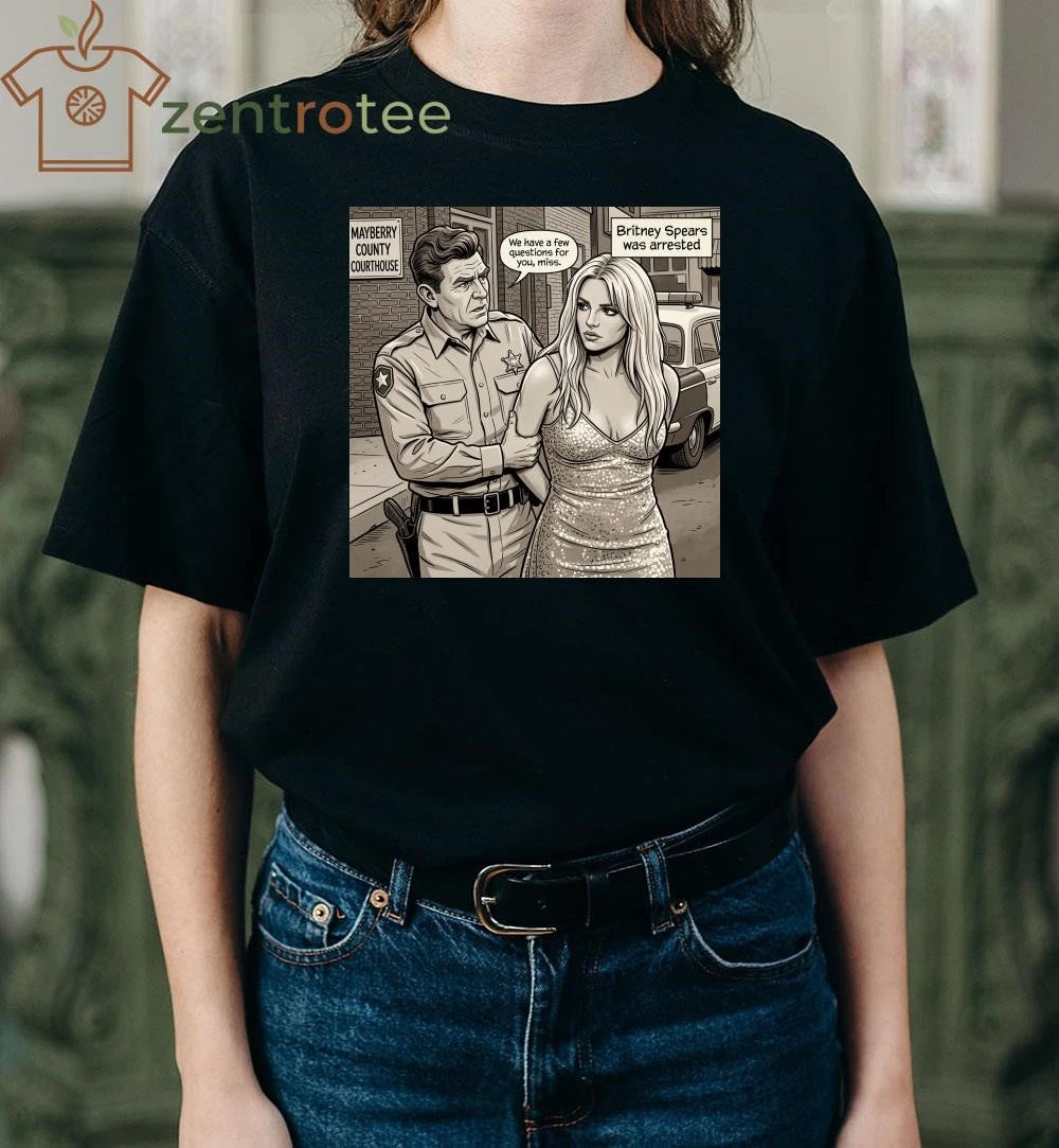 Britney Spears was arrested cartoon tee