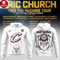 Brooklyn Nets Nba Eric Church Free The Machine Tour 2025 All White Hoodie