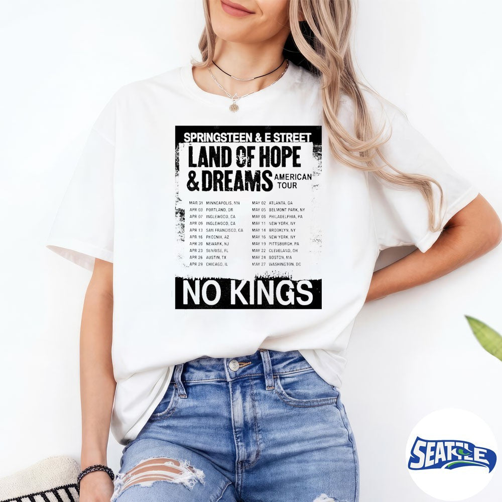 Bruce Springsteen And E Street Band Land Of Hope And Dreams American Tour 2026 No Kings shirt