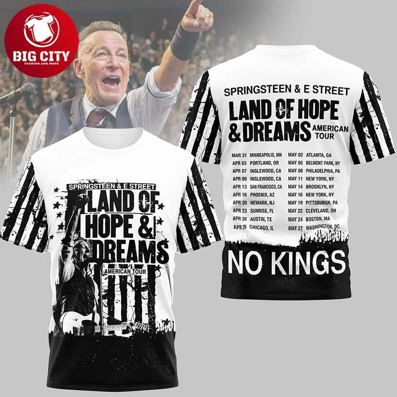 Bruce Springsteen Land Of Hope And Dreams Tour No Kings Two Sided Shirt