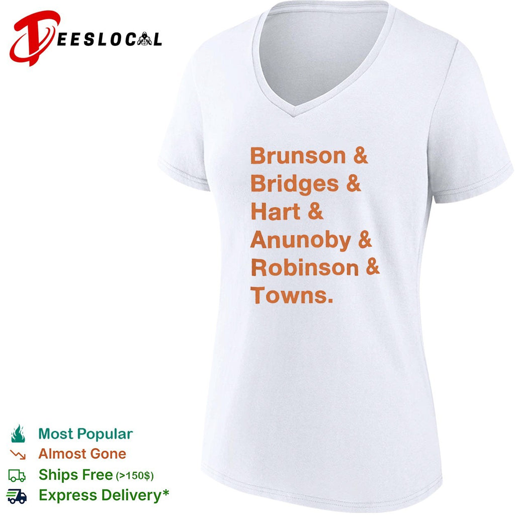 Brunson Bridges Hart Anunoby Robinson Towns New York Knicks NBA Players shirt