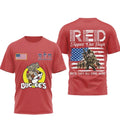 Buc ee’s RED Support Our Troops Tactical Beaver Patriotic Military Shirt