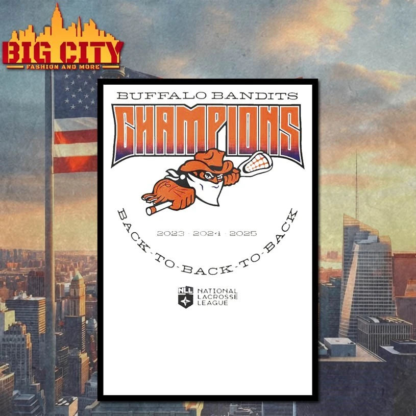 Buffalo Bandits Back To Back To Back Nll Champions 2025 Shirt