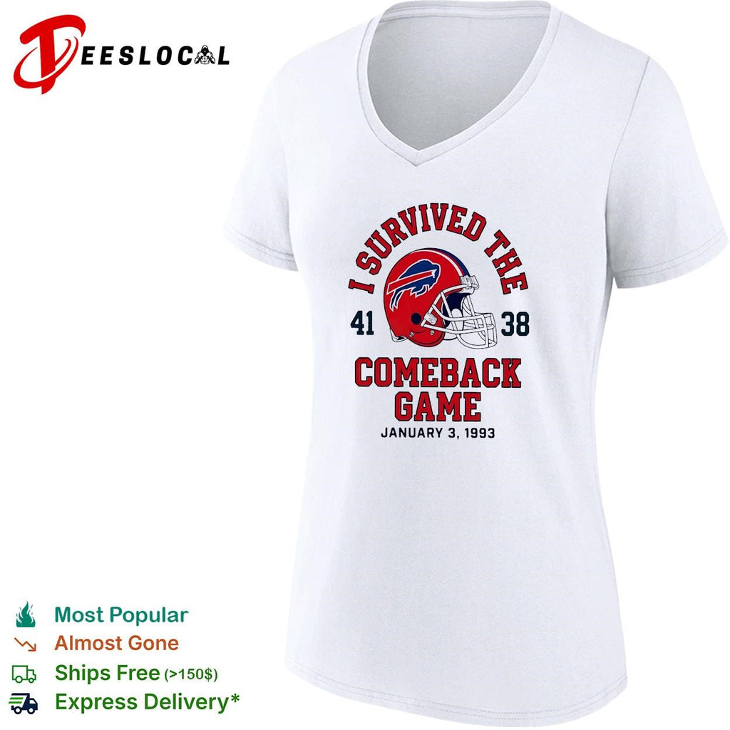 Buffalo Bills I survived the comeback game 41-38 January 3 1993 vintage shirt