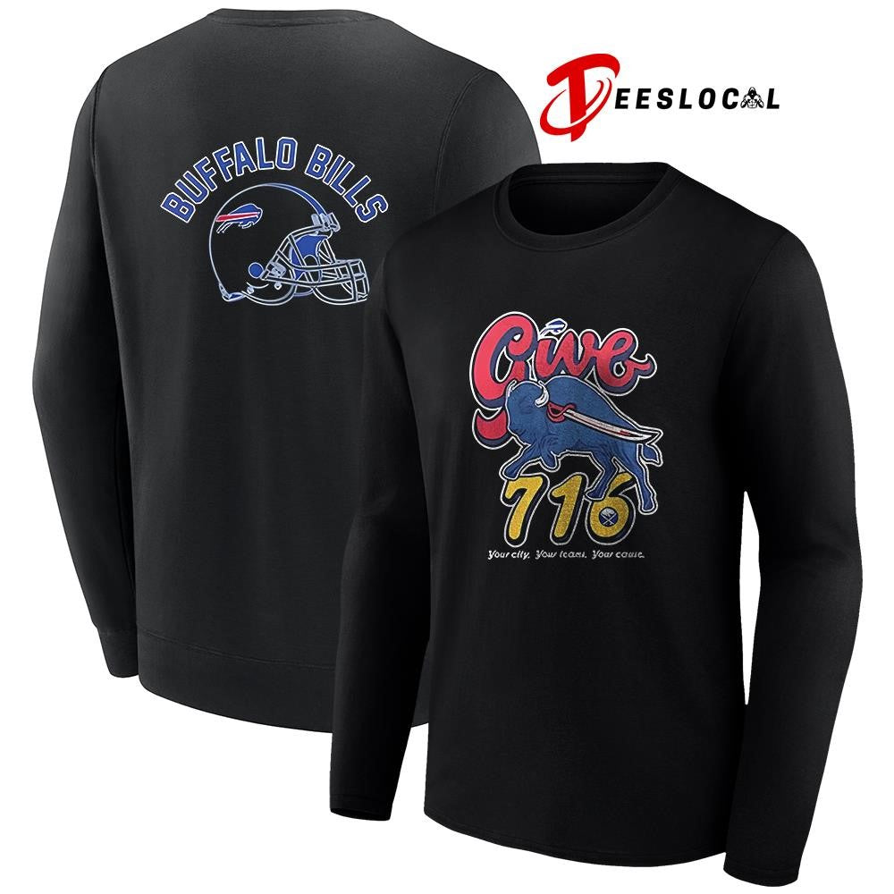 Buffalo Bills give 716 day your city your teams your cause helmet shirt