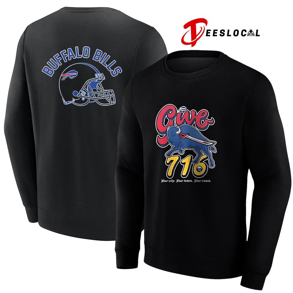 Buffalo Bills give 716 day your city your teams your cause helmet shirt