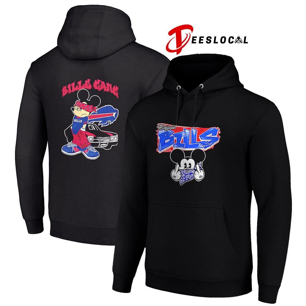 Buffalo Bills x Gangsta Mickey Mouse middle finger shirt