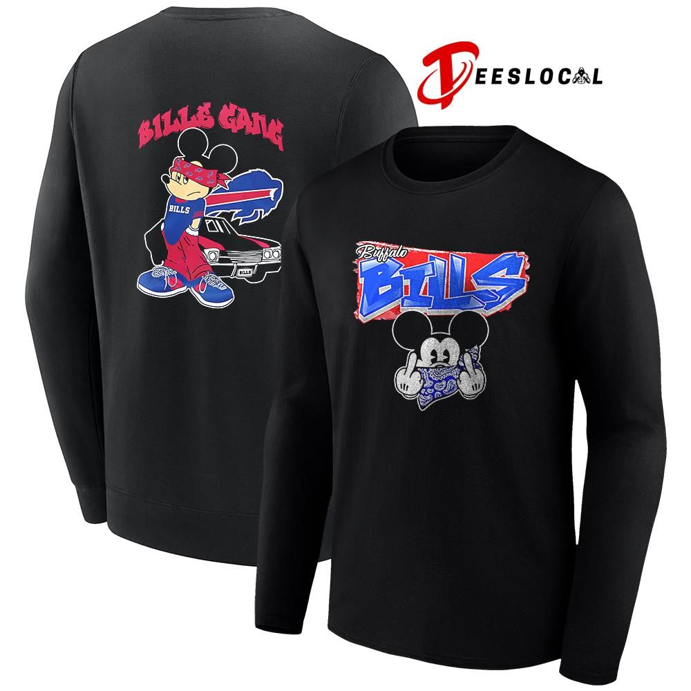 Buffalo Bills x Gangsta Mickey Mouse middle finger shirt