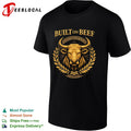 Built on Beef Gold Bull Emblem Laurel Greek Pattern Agricultural Cattle Farm shirt