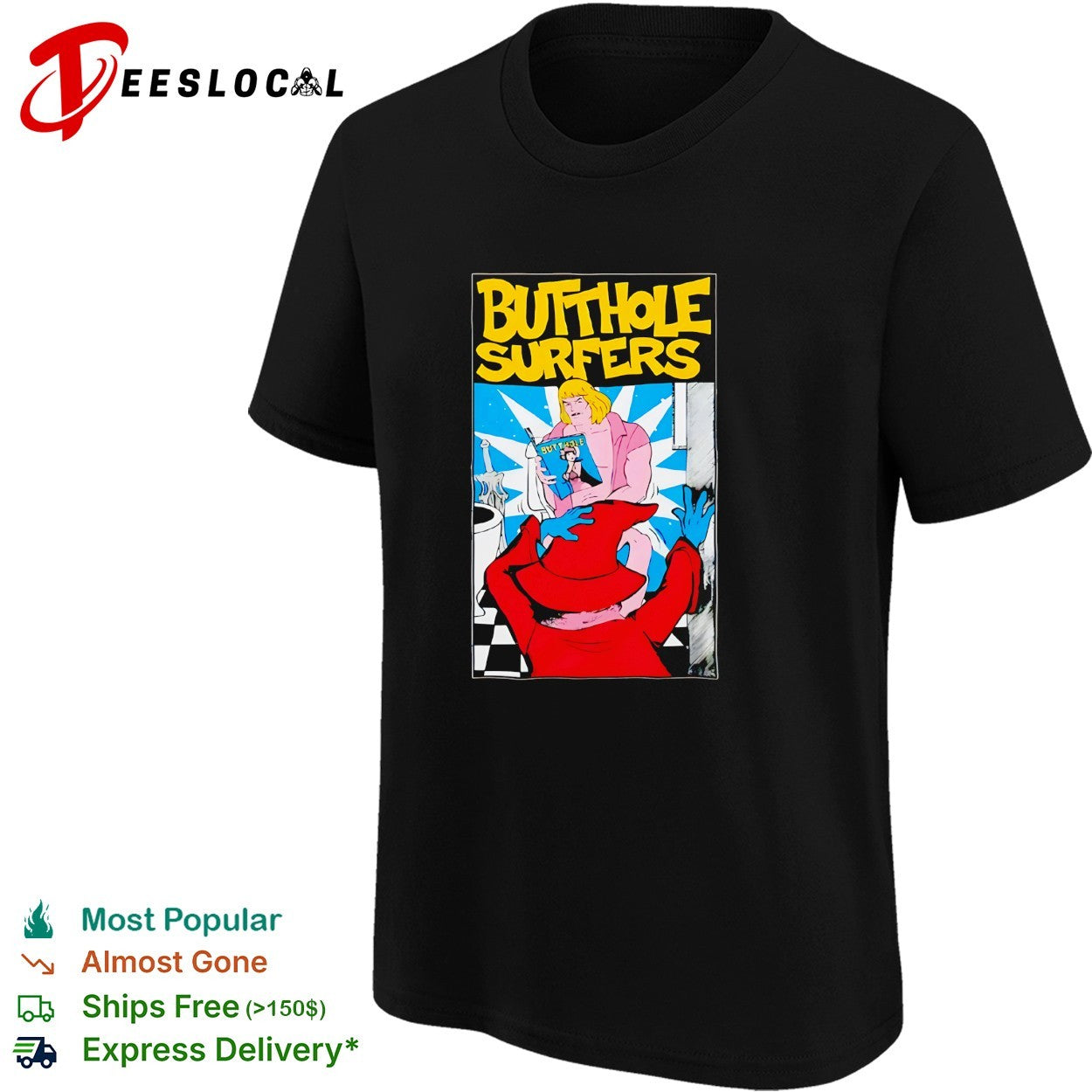 Butthole Surfers He Man Masters of the Universe Orko on the Toilet parody shirt