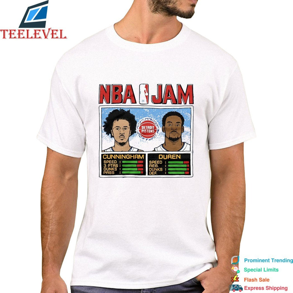Cade Cunningham And Jalen Duren NBA Jam Detroit Pistons T-shirts
