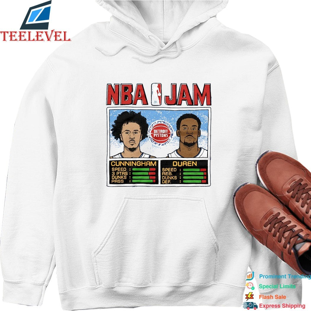 Cade Cunningham And Jalen Duren NBA Jam Detroit Pistons T-shirts