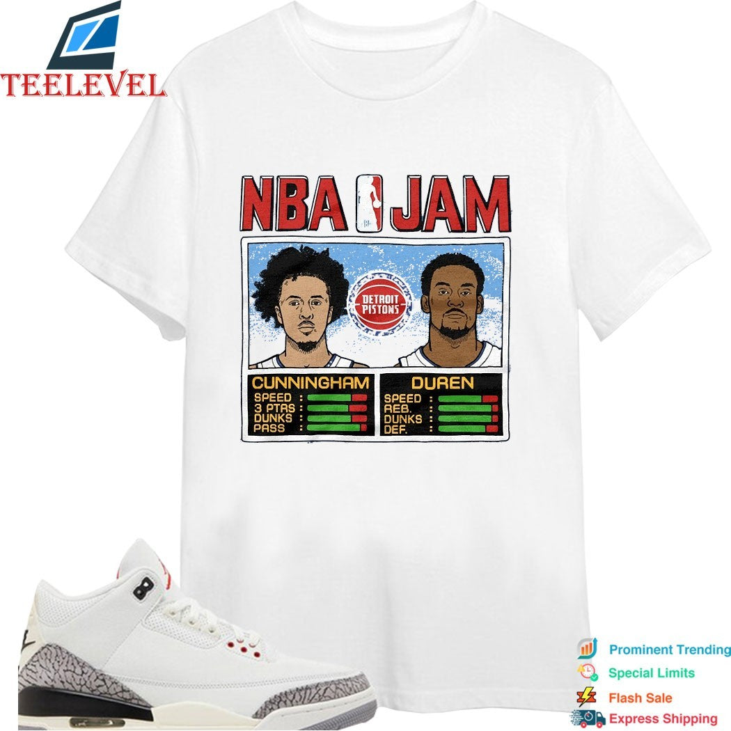 Cade Cunningham And Jalen Duren NBA Jam Detroit Pistons T-shirts