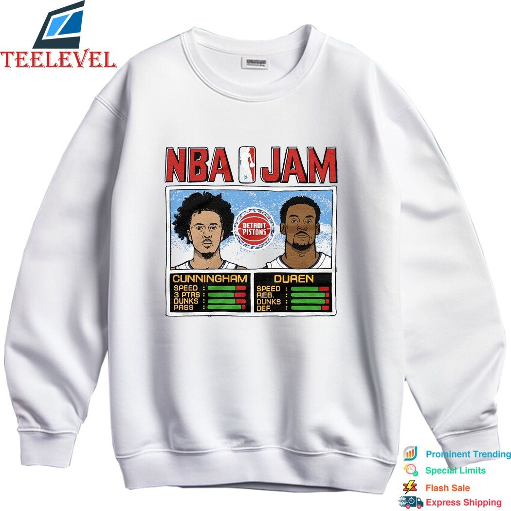 Cade Cunningham And Jalen Duren NBA Jam Detroit Pistons T-shirts
