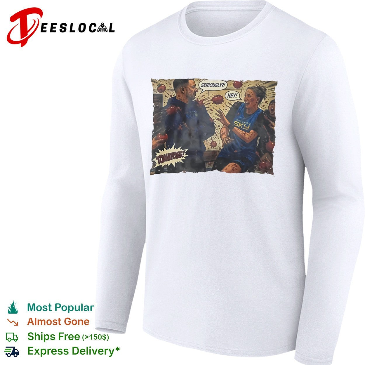 Caitlin Clark Chicago Sky WNBA Seriously Hey Tomatoes Shirt