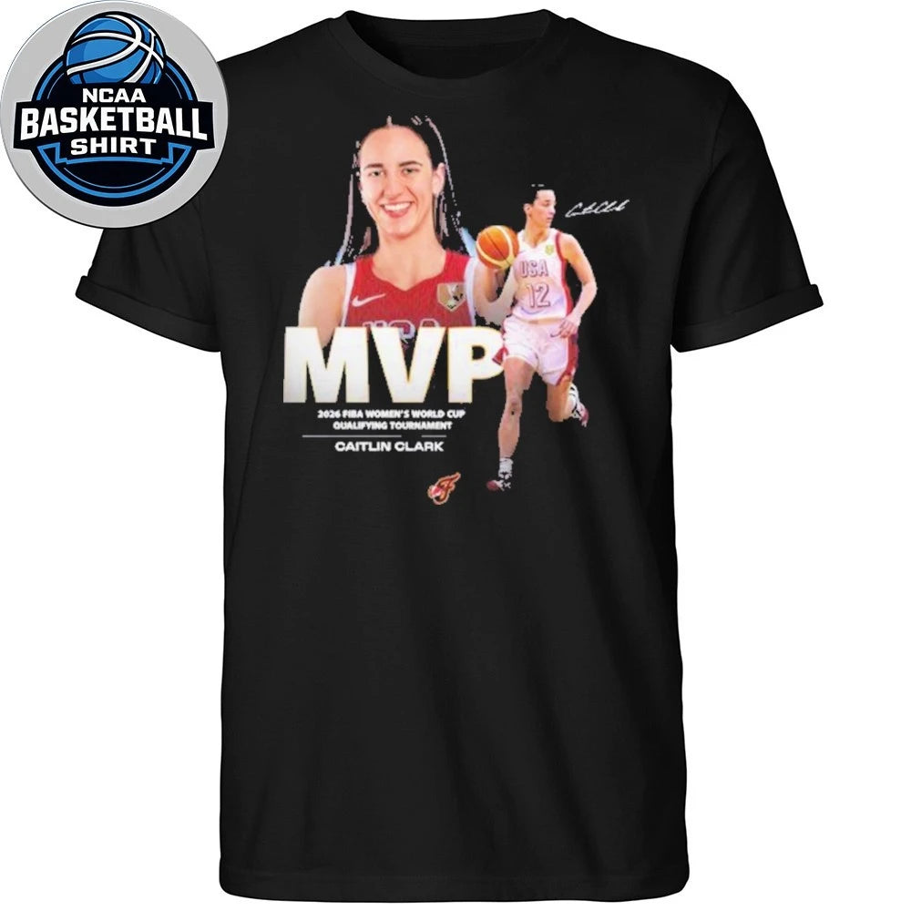 Caitlin Clark MVP 2026 FIBA Women’s World Cup Qualifying Tournament Signature And Logo T-Shirt