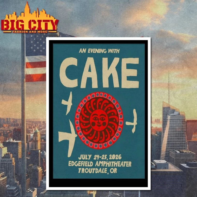 Cake Edgefield Amphitheater In Troutdale OR Jul 24-25 2026 Poster shirt
