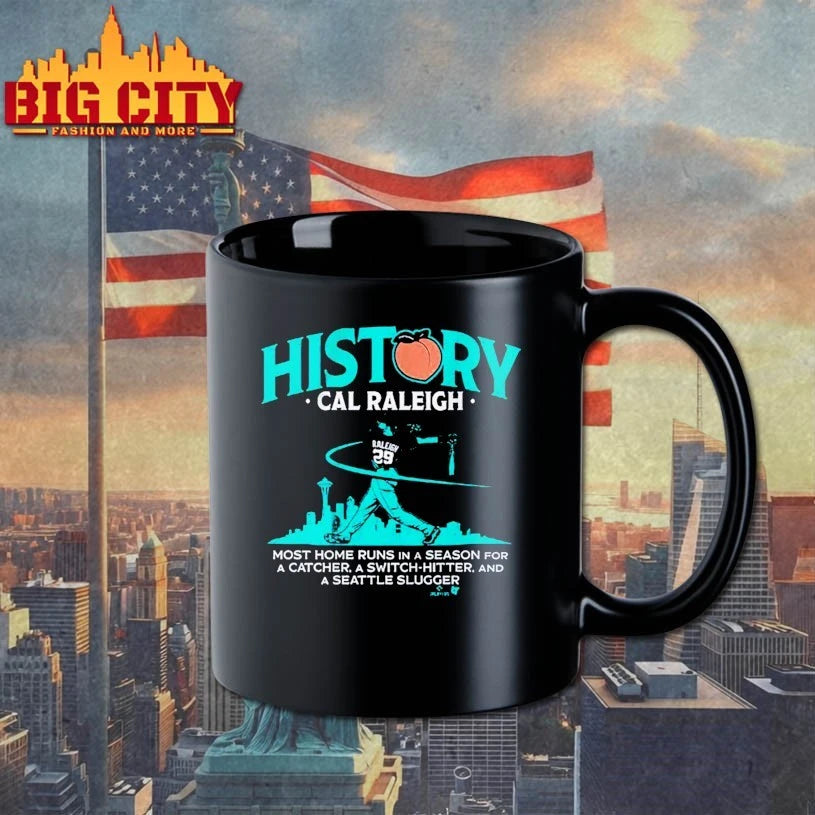 Cal Raleigh History For Big Dumper Most Home Runs In A Season For A Catcher A Switch Hitter And A Seattle Slugger Shirt