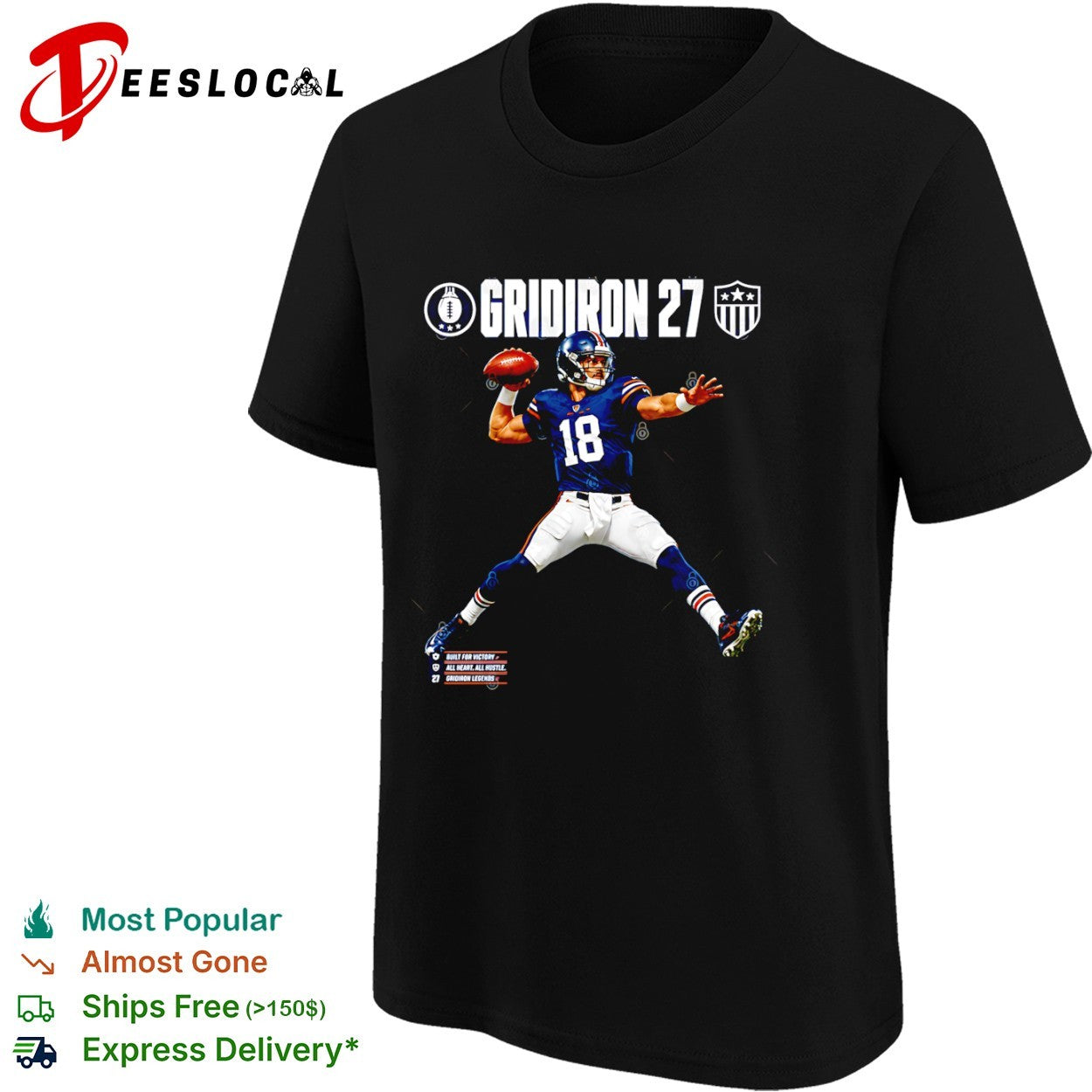 Caleb Williams Chicago Bears Gridiron 27 Built for Victory All Heart All Hustle shirt