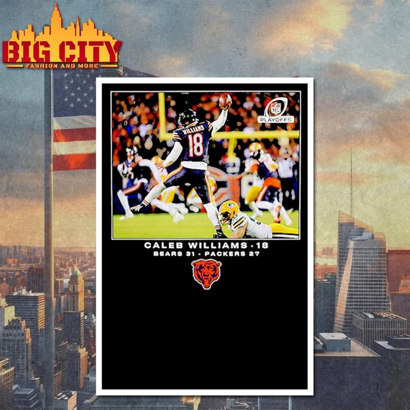 Caleb Williams Flash Features Wild Card, Bears 31, Packers 27 Shirt