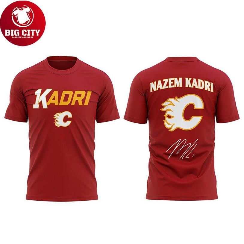Calgary Flames Nazem Kadri 1000th NHL Game 2025 Two Sided Shirt