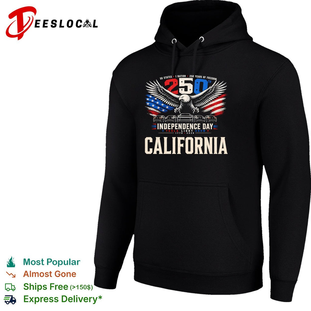 California 250th Independence Day Tesla Light Show 1776 2026 States Nation shirt