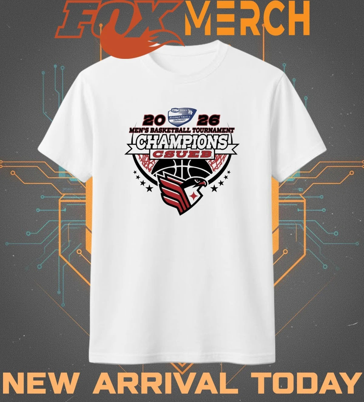 California State University East Bay Men’s Basketball 2026 CCAA Tournament Champions t-shirt