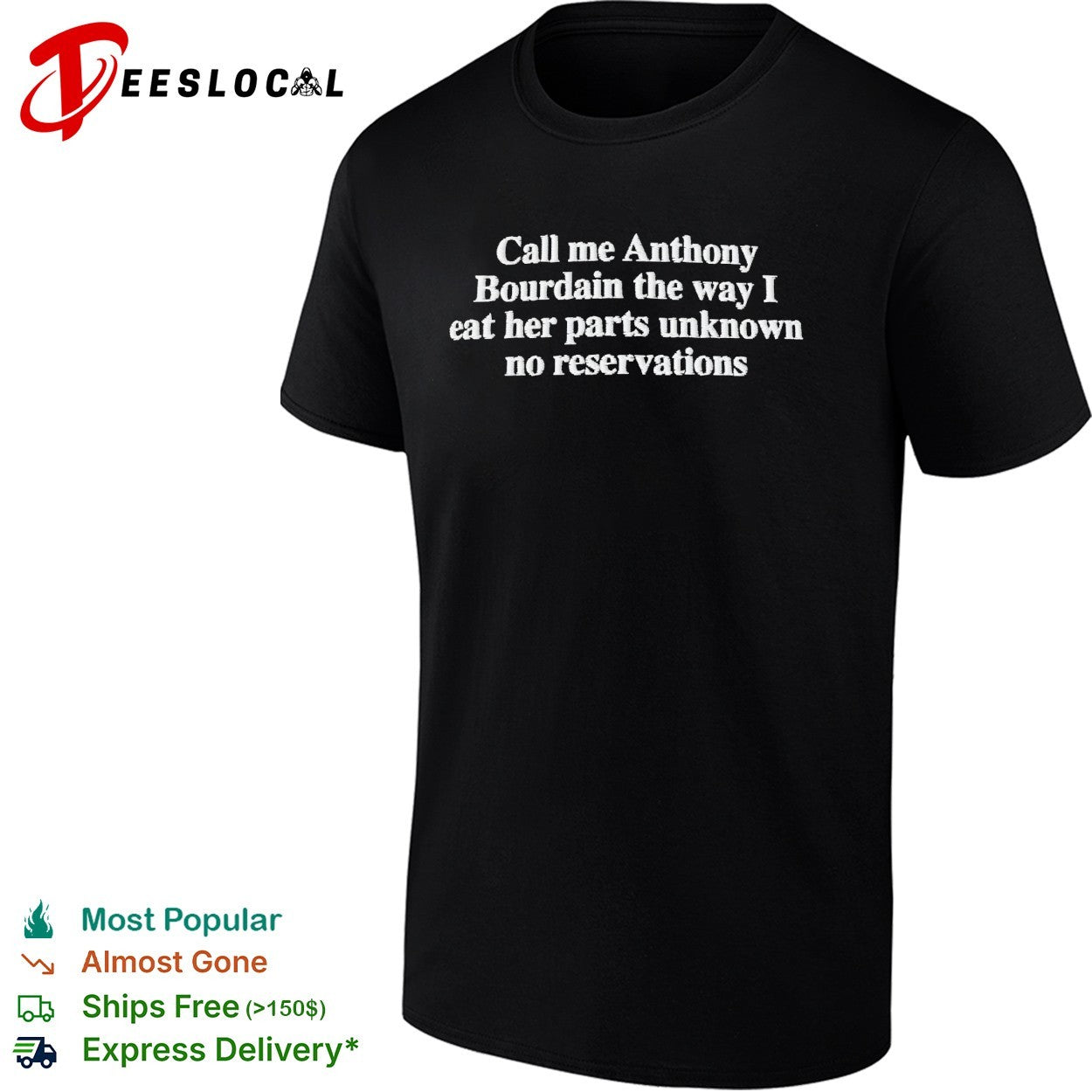 Call me Anthony Bourdain eat her parts unknown no reservations shirt