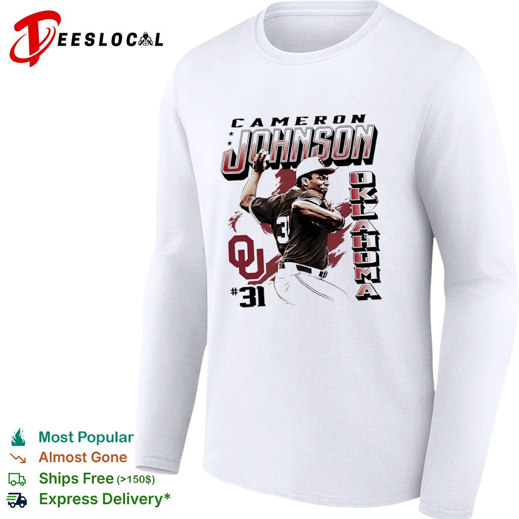 Cameron Johnson 31 Oklahoma Sooners baseball pitcher shirt