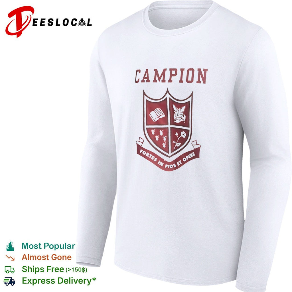 Campion Fortes in fide et opere crest shirt