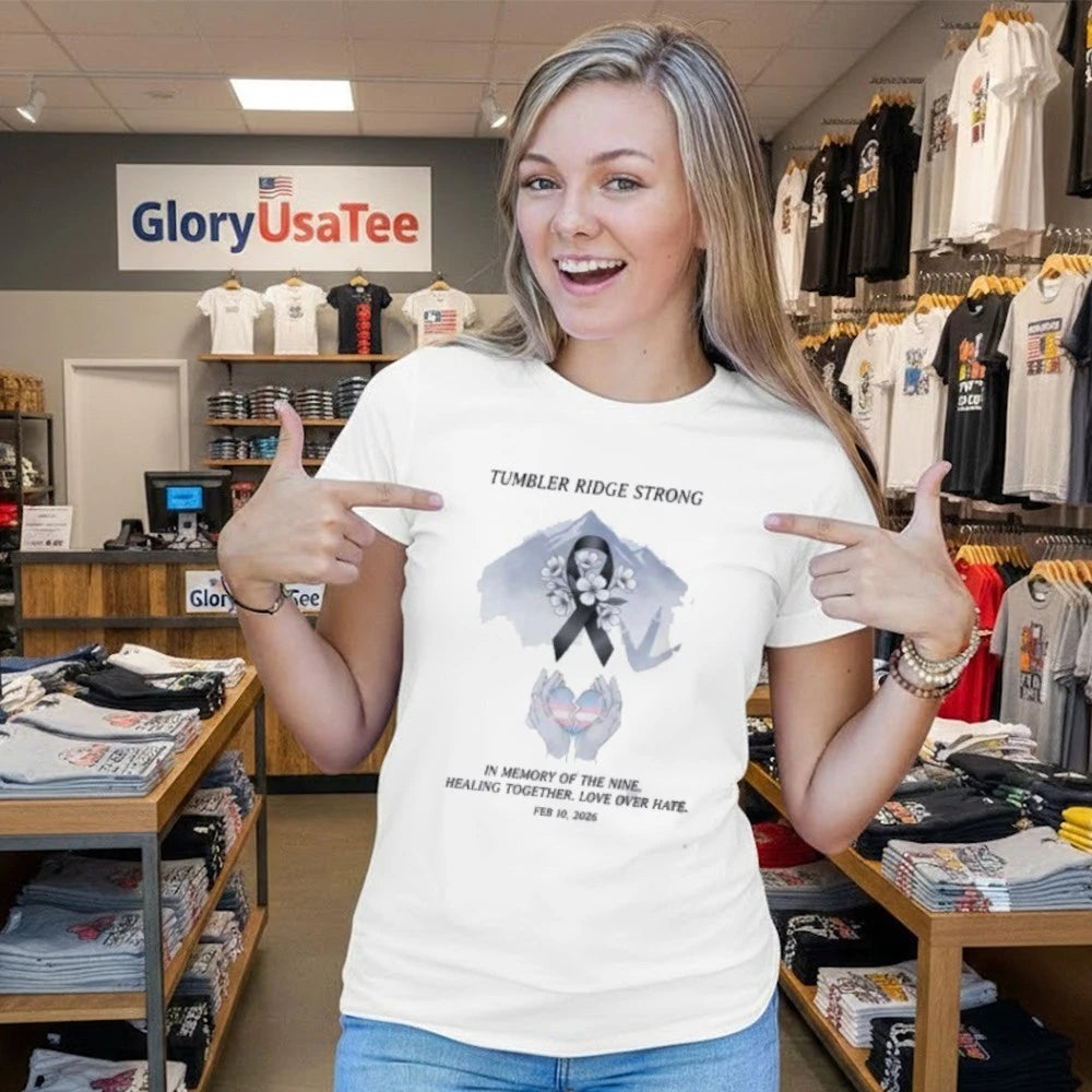 Canada Tumbler Ridge Strong In Memory Of The Nine Healing Together Love Over Hate On February 10 2026 White T-Shirt
