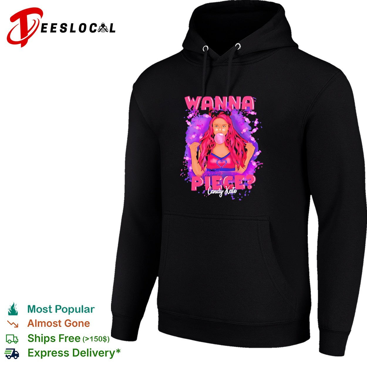 Candy Kate wanna piece love wrestling bubblegum shirt