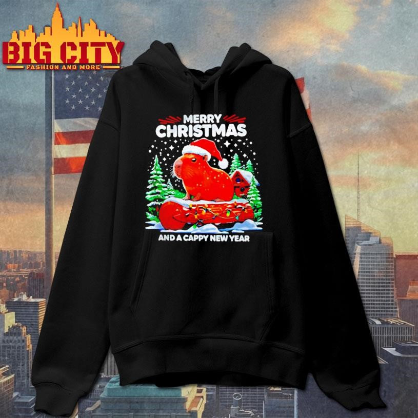 Capypara Merry Christmas and a cappy new year shirt