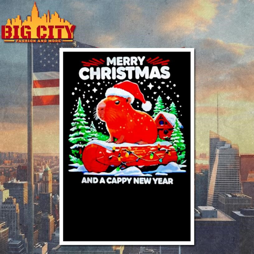 Capypara Merry Christmas and a cappy new year shirt