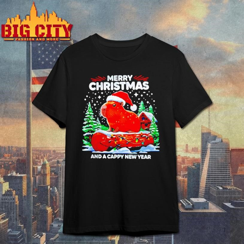Capypara Merry Christmas and a cappy new year shirt