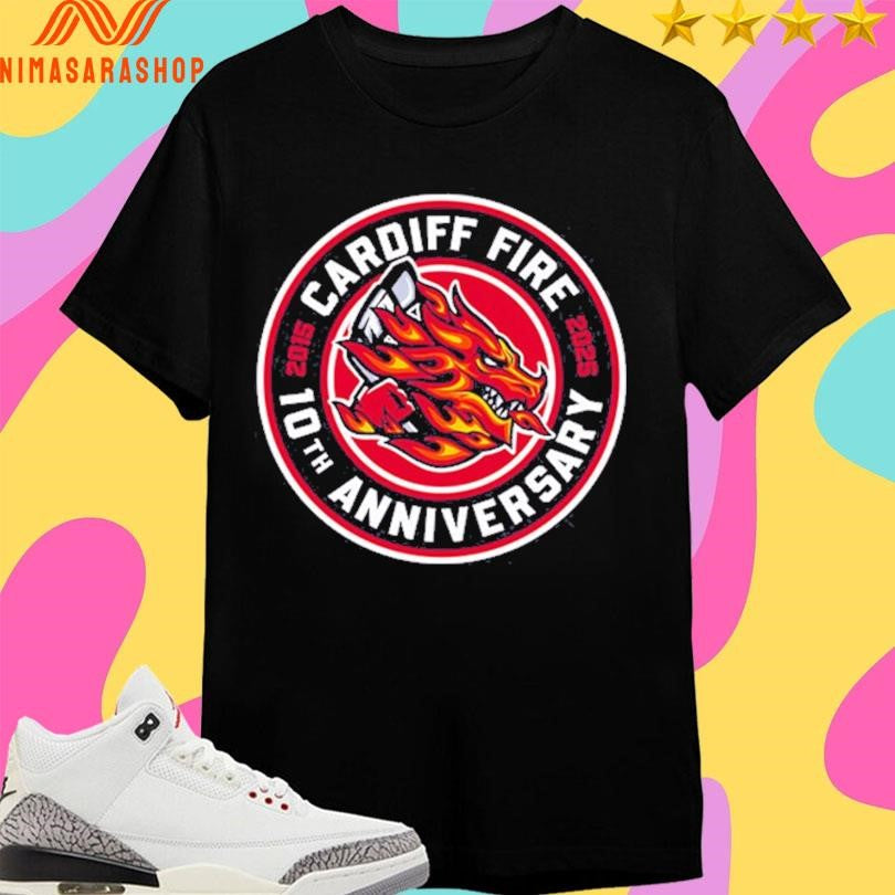 Cardiff Fire 10th Anniversary 2015 Logo Shirts