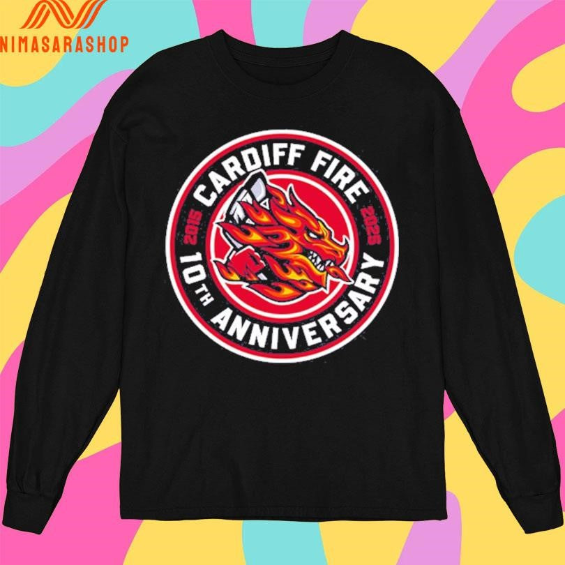 Cardiff Fire 10th Anniversary 2015 Logo Shirts