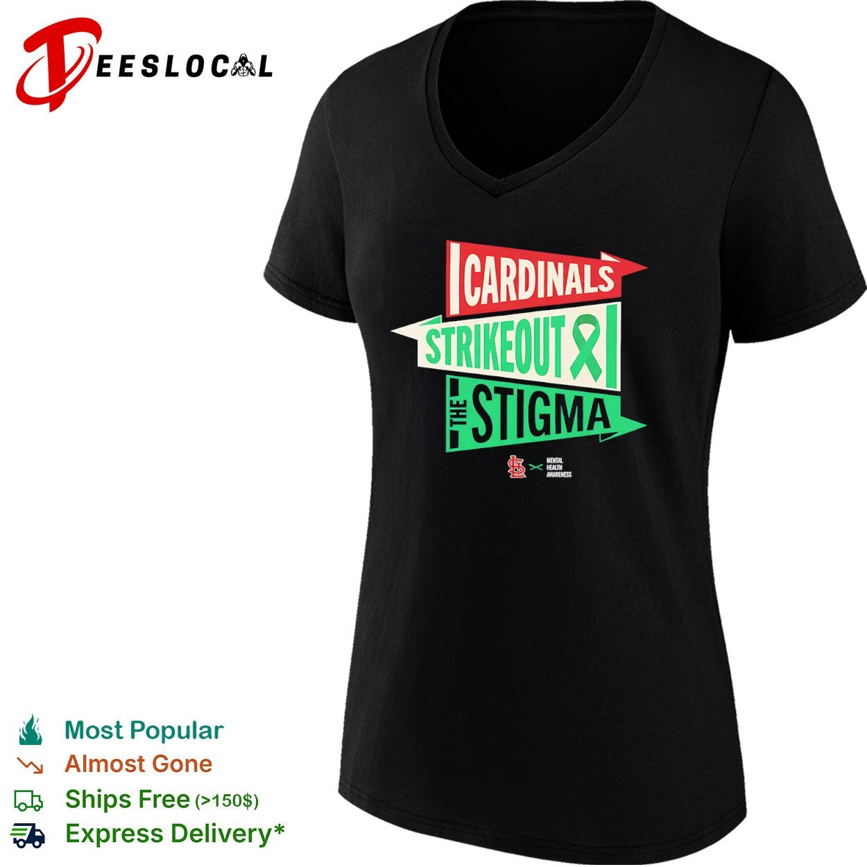 Cardinals Strikeout the Stigma Mental Health Awareness Baseball MLB shirt