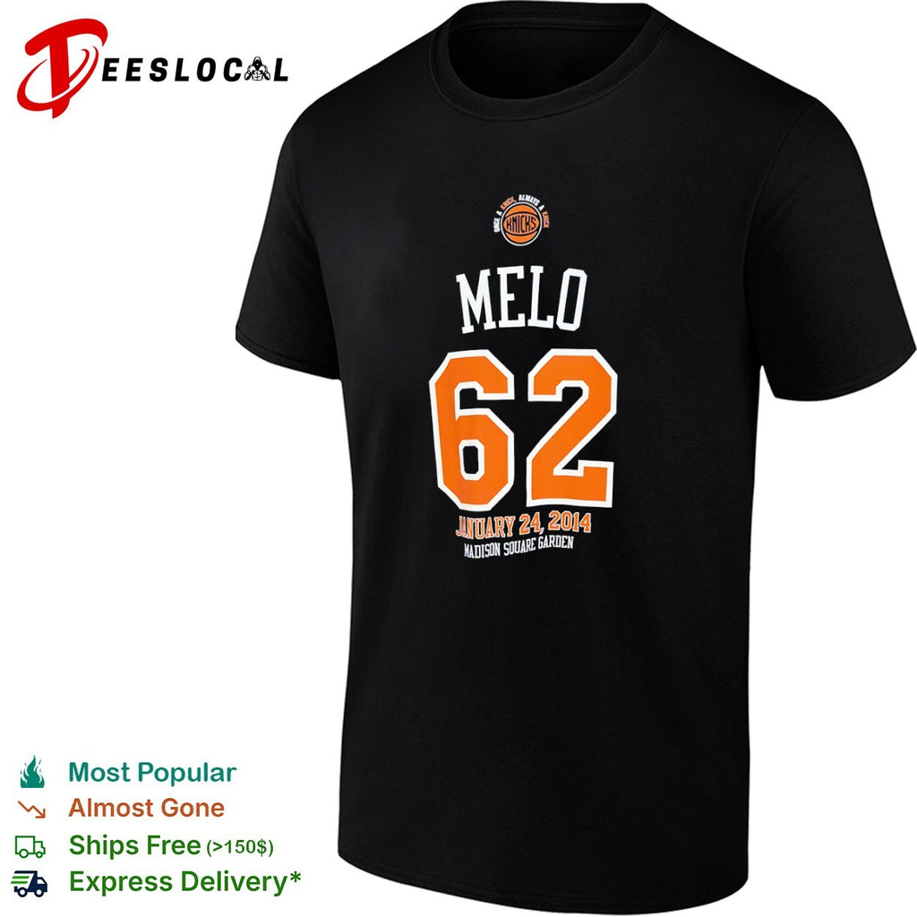 Carmelo Anthony 62 New York Knicks January 24 2014 shirt