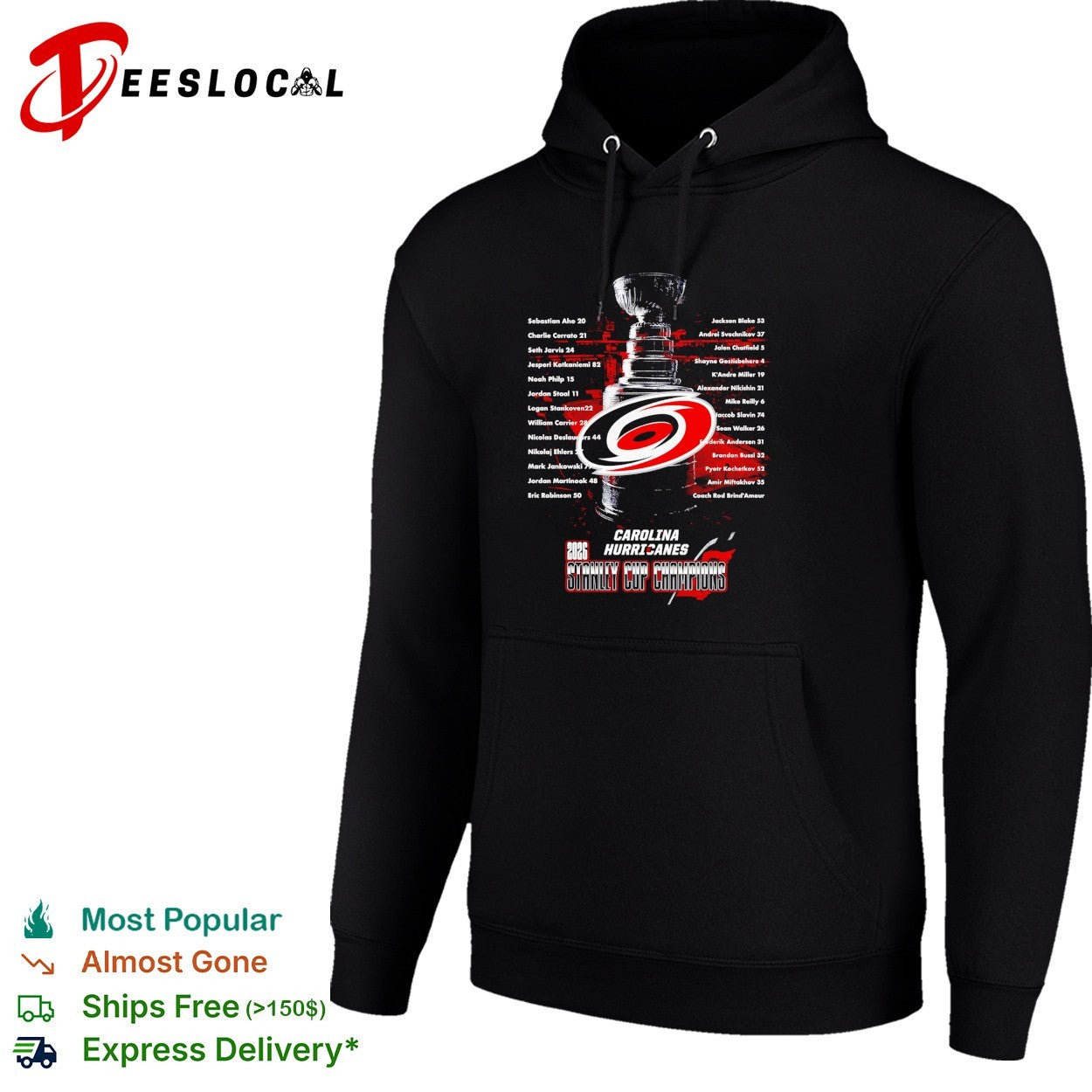 Carolina Hurricanes 2026 Stanley Cup champions full roster list shirt