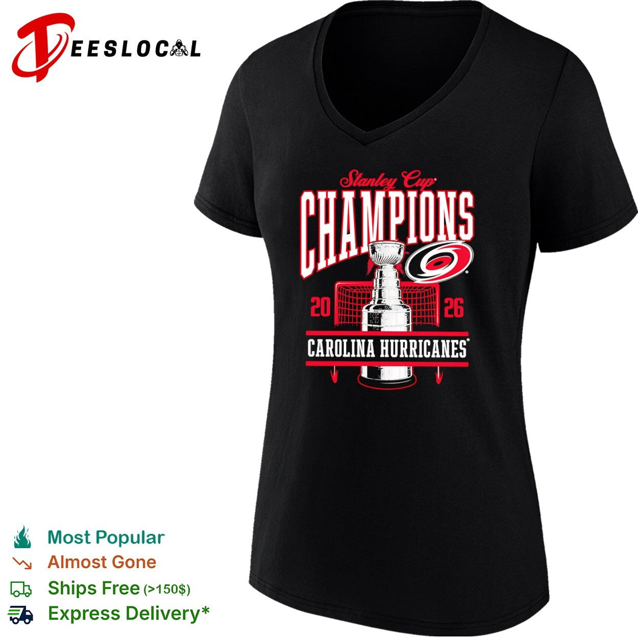 Carolina Hurricanes Stanley Cup trophy champions 2026 shirt